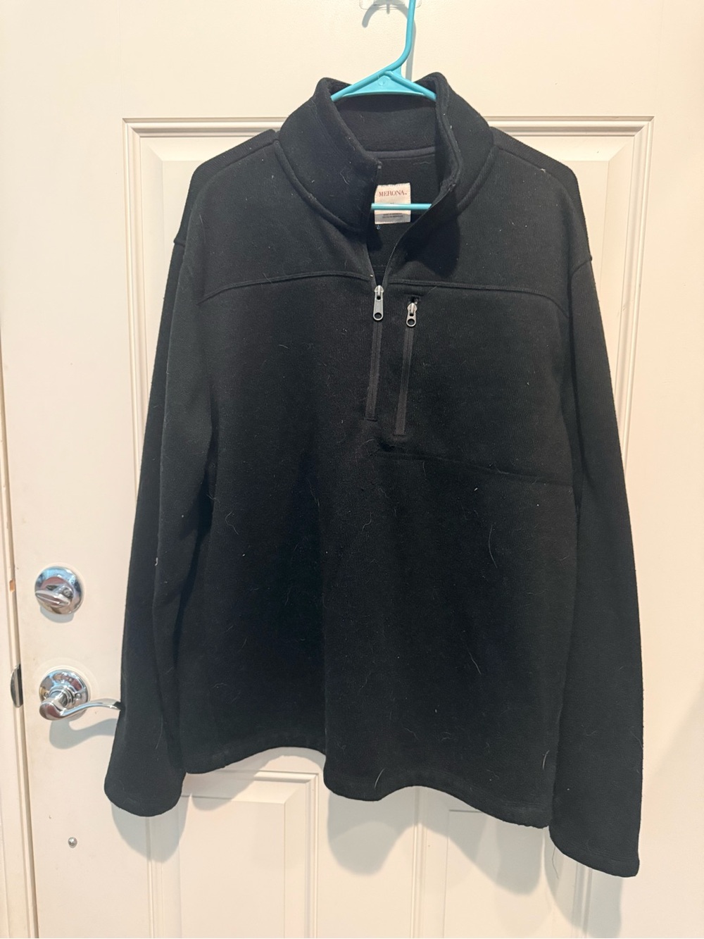 Merona Black Men's Half-Zip Fleece Pullover